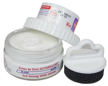 БЕЛЫЙ ВОСК КРЕМ ДЛЯ ОБУВИ + ГУБКА 50 мл