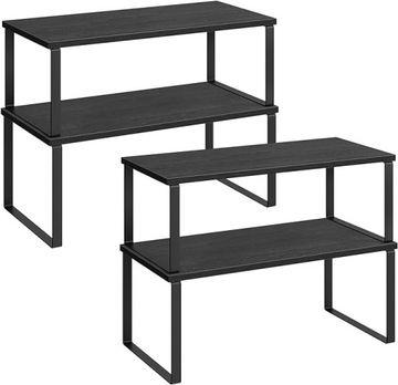 PÓŁKI REGAŁ ORGANIZER KOMPLET 2 x 2 STYL LOFT INDUSTRIALNY CZARNY - 40 cm -