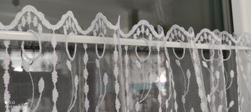 OZDOBA KUCHENNA OKNA ZAZDROSKA KUCHENNA GIPIURA BIAŁA 60 cm listki DEKOR