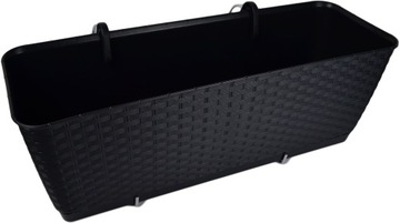 Skrzynka Doniczka na Balustradę Ratolla Antracyt 50cm wieszak podstawka 3w1