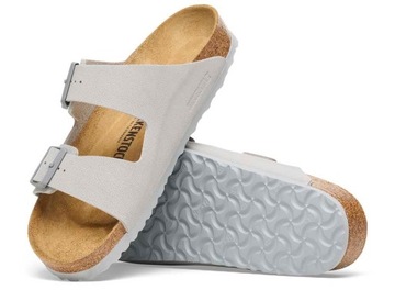 Klapki damskie szare BIRKENSTOCK ARIZONA BF STONE COIN 1027696 39