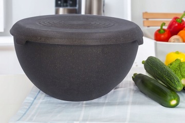 ЧАША ПЛАСТИКОВАЯ, коричневая, для кухни, 6л, с биокрышкой, большая, прочная