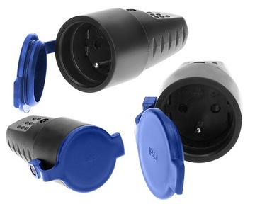 РЕЗИНОВАЯ РОЗЕТКА 16А 230В ГЕРМЕТИЧНАЯ ЗАСЛОНКА