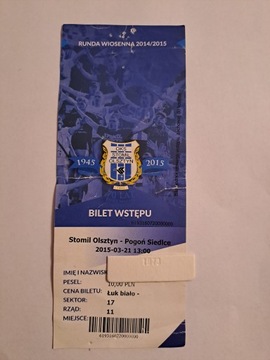 STOMIL OLSZTYN - POGOŃ SIEDLCE 21-03-2015