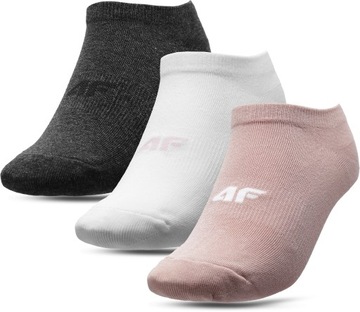 Dámske ponožky 4F ružová, biela, stredná melanž H