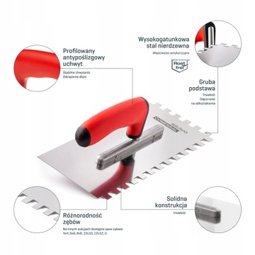 COMENSAL Зубчатый шпатель для плиточного клея, сталь 12x12