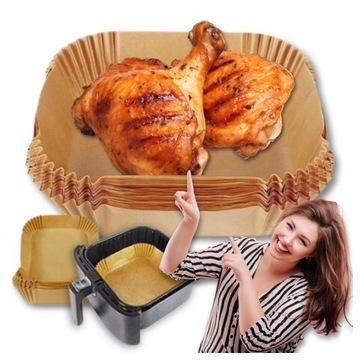 PAPIER DO PIECZENIA DO FRYTKOWNICY POWIETRZNEJ WKŁADKI 50szt AIR FRYER 20cm