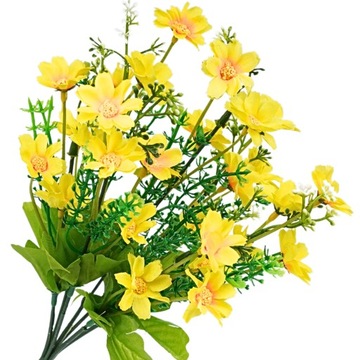 BUKIET KWIATÓW SZTUCZNYCH 32cm KWIATY WIOSENNE KOSMOS ŻÓŁTE FLORET STROIK