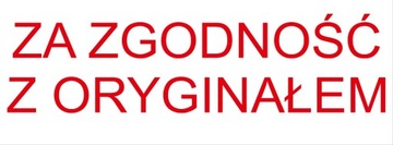 Pieczątka Wagraf POLAN 2s ZA ZGODNOŚĆ Z ORYGINAŁEM