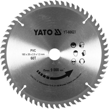 РЕЖНЫЕ ДИСКИ YATO ПВХ 185/60T 20MM
