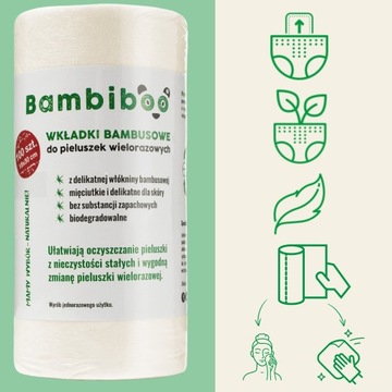 ОДНОРАЗОВЫЕ Вкладыши из бамбуковой папиросной бумаги для многоразовых подгузников, 100 шт.