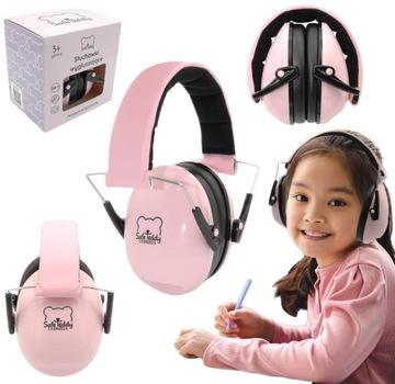 Słuchawki ochronne nauszniki wygłuszające dzieci 3lata+ różowy SafeTeddy