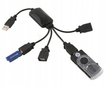 USB-концентратор, 4-портовый разветвитель, разветвитель с кабелем