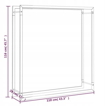vidaXL Деревянная подставка Матовый черный 110x28x116 см Сталь