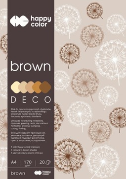 Blok Happy Color A4 20x170g DECO brown