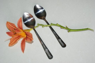 Ложка с гравировкой свидетельство о рождении на крещение одного года.