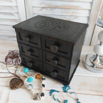 Шкатулка для драгоценностей с выдвижными ящиками, органайзер для деревянных коробок