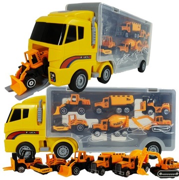 КОМПЛЕКТ: грузовик TIR + 6 строительных машин.