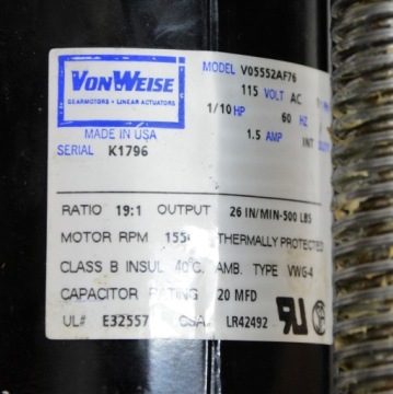Электропривод 115В 60Гц V05552AF76 WONWEISE