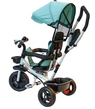 ТРЕХКОЛЕСНЫЙ ВЕЛОСИПЕД СВОБОДНЫЕ КОЛЕСА 360 РЕМНИ КОЛЯСКА ПОВОРОТНОЕ СИДЕНЬЕ