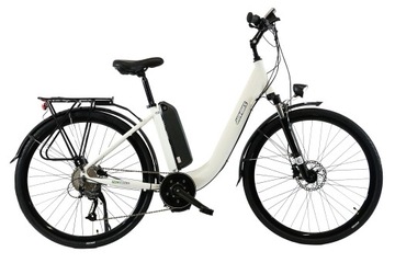 ROWER ELEKTRYCZNY BIAŁY MIEJSKI MAHBIKE DAMSKI MĘSKI ZE WSPOMAGANIEM 28