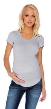 MY TUMMY T-SHIRT SZARY BASIC MAMA L