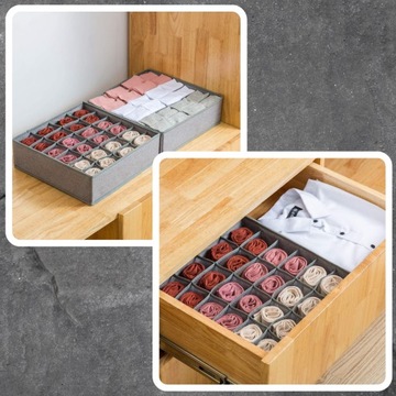 СЕРЫЙ ОРГАНАЙЗЕР ДЛЯ НОСКОВ ДЛЯ ВСТАВКИ В ЯЩИК 24