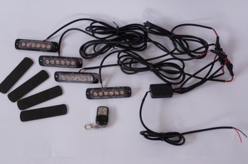 LAMPA STROBOSKOP LED POMARAŃCZOWY 4 X 6 PILOT