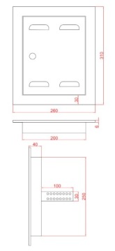 ГАЗОВАЯ ДВЕРЬ АНТРАЦИТ МАТОВЫЙ 20x25