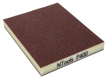 Gąbka ścierna dwustronna P400 120x100x13mm 1szt. NTools