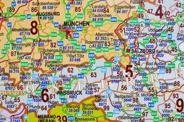 КОД ЦЕНТРАЛЬНОЙ ЕВРОПЫ НАСТЕННАЯ КАРТА ПОЧТОВЫЕ ИНДЕКСЫ