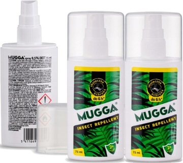 ZESTAW 2x MUGA SPRAY dla dzieci NA KOMARY KLESZCZE MUGGA