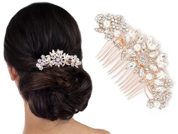 СВАДЕБНОЕ УКРАШЕНИЕ ДЛЯ ВОЛОС гребешок цветы МЕДЬ