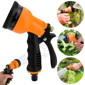 Пистолет для садового шланга с 8 функциями.