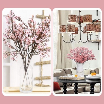 Букет из искусственных розовых цветов вишни для вазы, шелковая ветка, декоративный