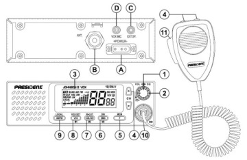 ПРЕЗИДЕНТ ДЖОНСОН II ASC РАДИО CB AM/FM 12/24 В