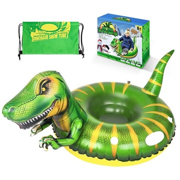 ŚLIZGACZ NA ŚNIEG DUŻY SANKI DMUCHANE KOŁO ŚLIZGANIA DINOZAUR + PLECACZEK