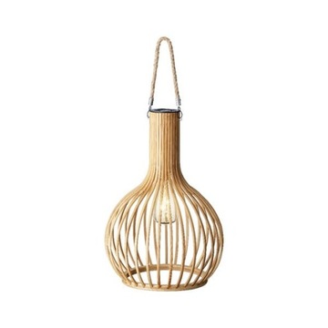 LAMPA 40 cm SOLAR bambusowa na taras balkon wisząca wymienny akumulator
