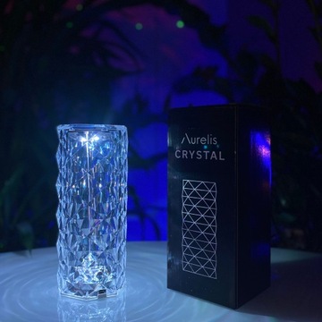 Lampka Nocna Aurelis Crystal LED RGB PILOT| PREZENT na ŚWIĘTA