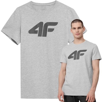 KOSZULKA MĘSKA 4F BAWEŁNIANA T-SHIRT SPORTOWY BASIC DUŻE LOGO R L