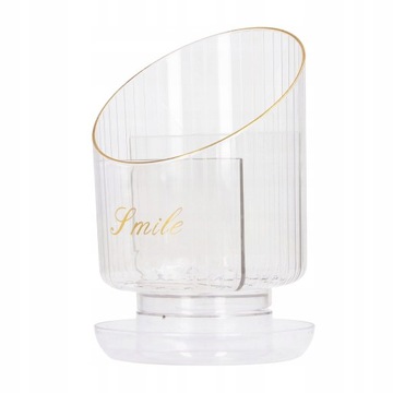 Przezroczysty uchwyt na pędzle do makijażu obrotowy wodoodporny pyłoszczeln