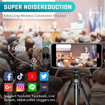 2 БЕСПРОВОДНЫХ МИНИ-МИКРОФОНА ДЛЯ IPHONE
