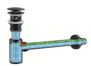 Установите: SIPHON SIPHON для раковины + Click-Klak Cork с черной передачей