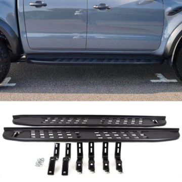 FORD RANGER 2012 - 2024 T6 T7 T8 T9 БОКОВЫЕ НАКЛАДКИ НА ПОРОГИ В СТИЛЕ RAPTOR ЧЕРНЫЙ