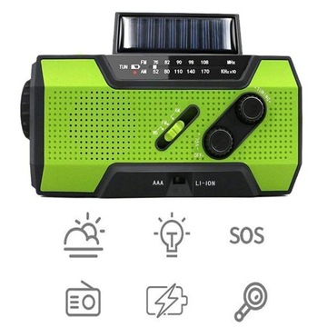 РУЧНАЯ РУЧКА С СОЛНЕЧНЫМ РАДИО FM-РАДИО АВАРИЙНЫЙ СВЕТОДИОДНЫЙ ФАКАР 2000 мАч