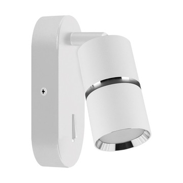 Lampa kinkiet ścienny regulowana tuba DIOR WLL biała chrom 04269 Struhm
