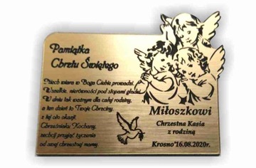 NAKLEJKA Pamiątka Chrztu Świętego GRAWER 16x13 cm