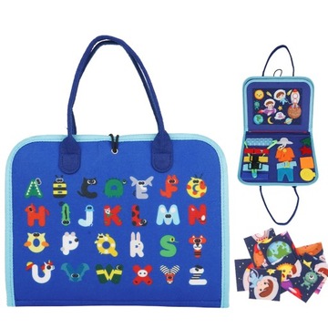 TABLICA MANIPULACYJNA SENSORYCZNA MONTESSORI ZEGAR MATERIAŁOWA NAUKA