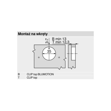 Параллельная петля Blum 35 x 11 мм СО ВСТРОЕННЫМ РЕЗКОМ + НАПРАВЛЯЮЩАЯ