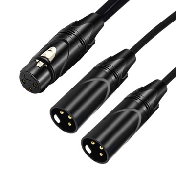 3-pinowe żeńskie gniazdo XLR na podwójny 2-wtyk mę